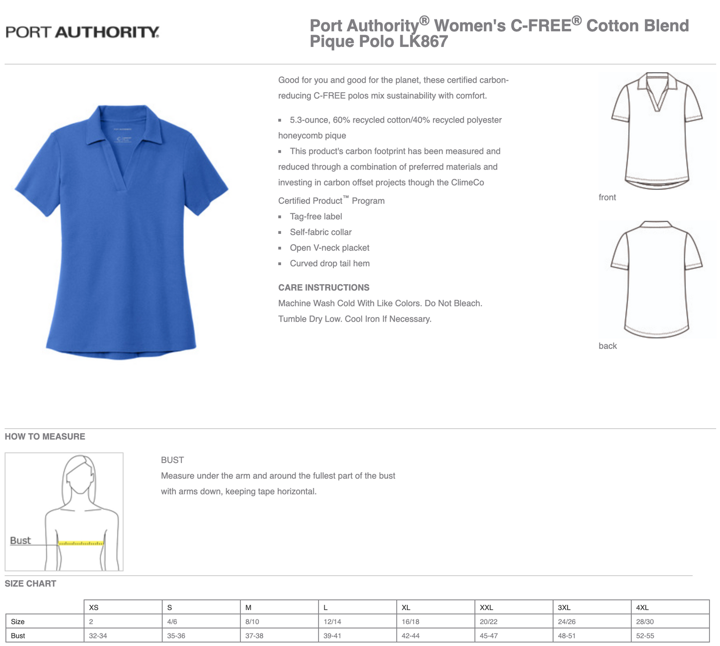 MEI - Port Authority® Ladies C-FREE ® Cotton Blend Pique Polo
