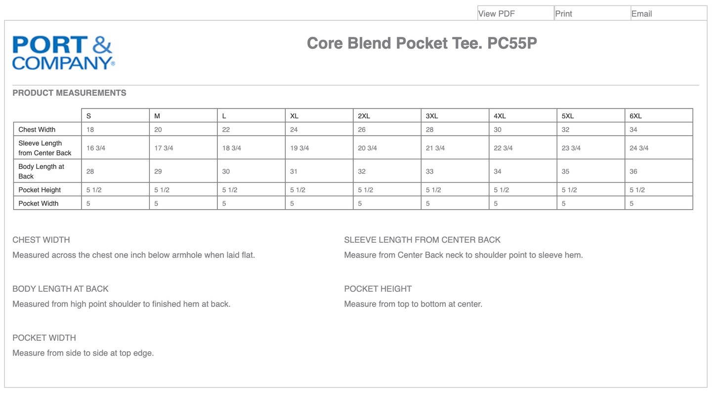 Port & Company® Core Blend Pocket Tee