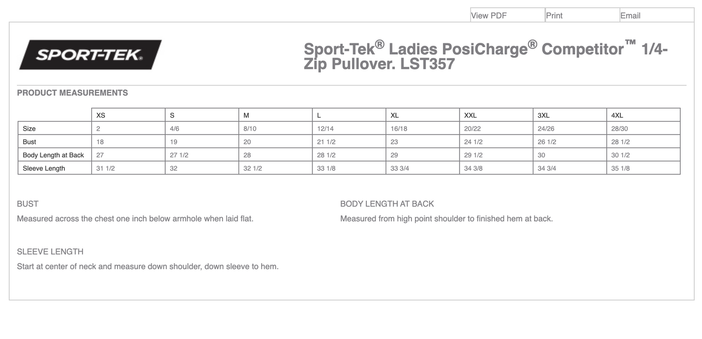 OWL - Sport-Tek® Ladies PosiCharge® Competitor™ 1/4-Zip Pullover