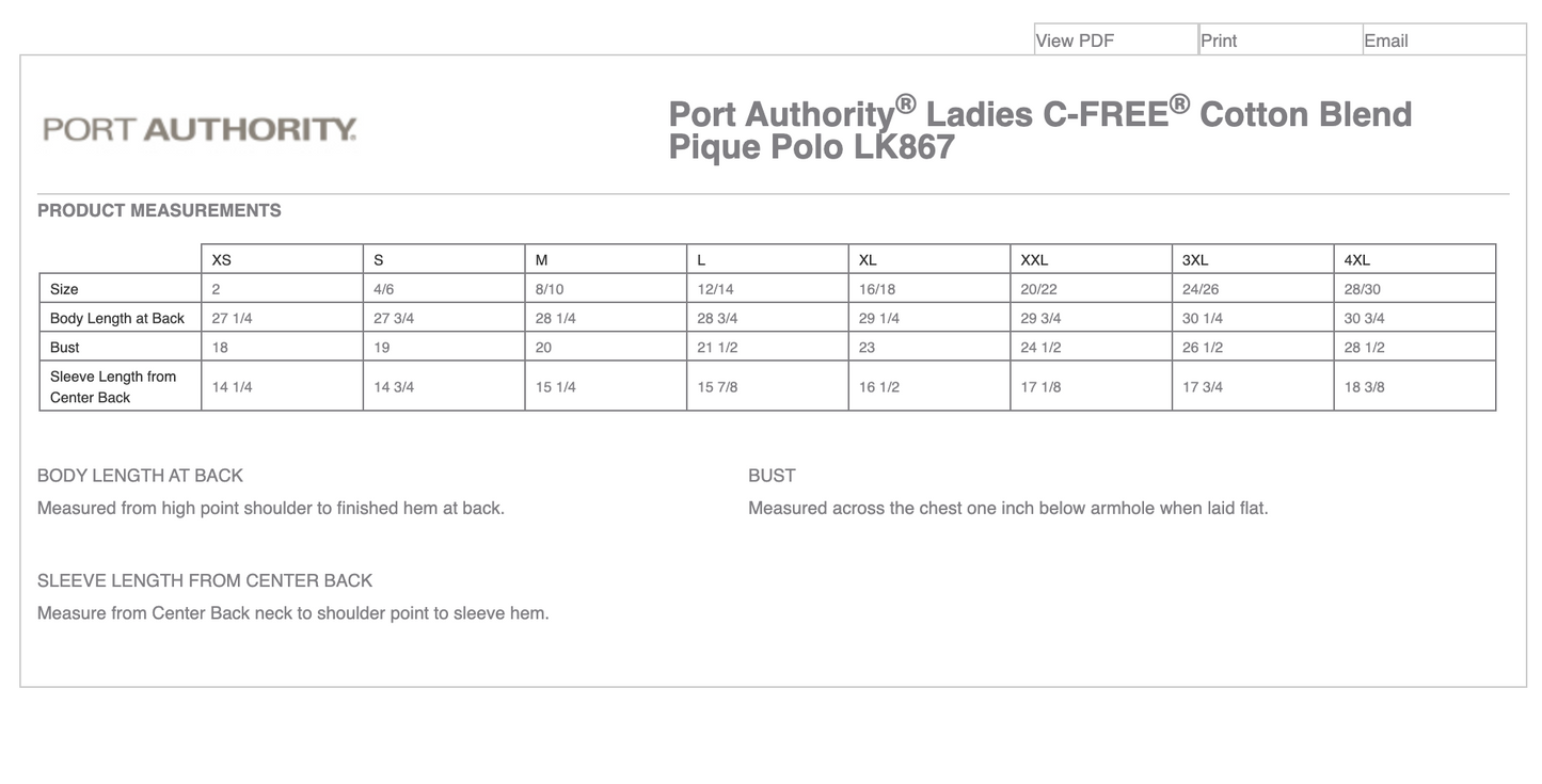 OWL - Port Authority® Ladies C-FREE ® Cotton Blend Pique Polo