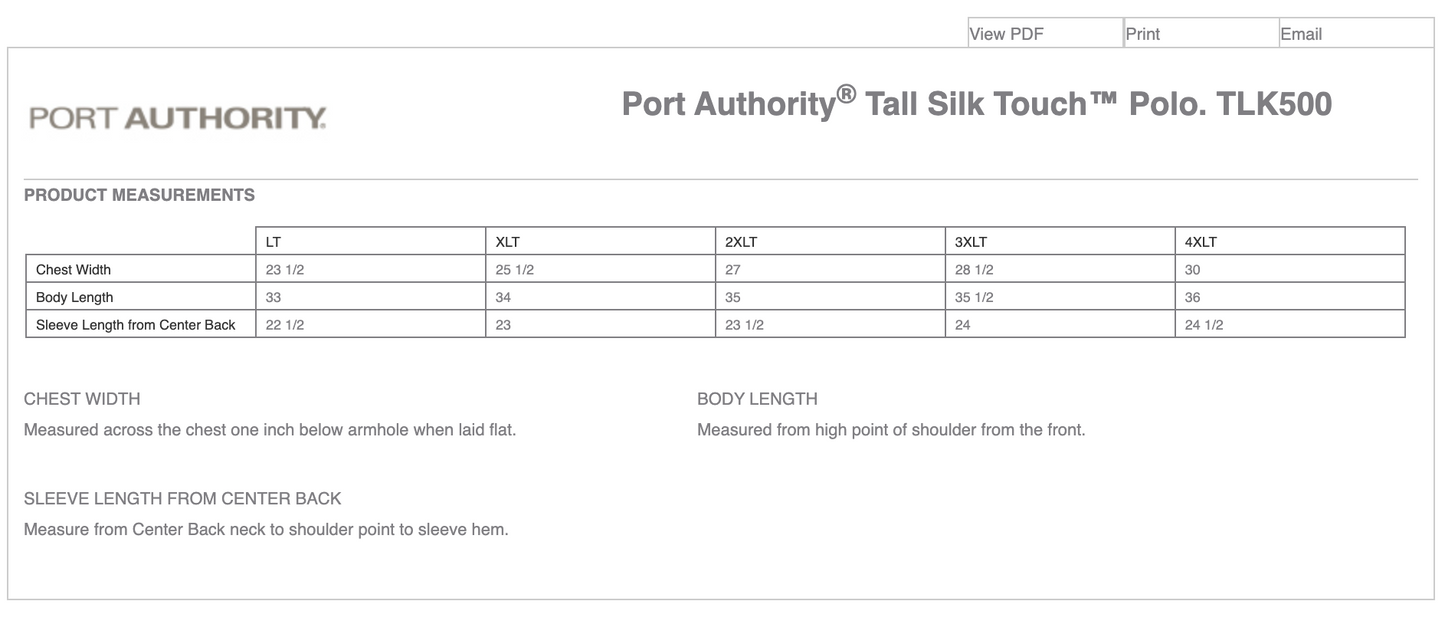 OWL - Port Authority® Tall Silk Touch™ Polo