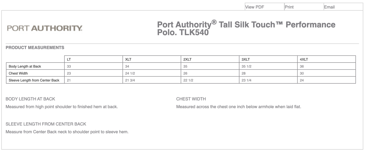 OWL - Port Authority® Tall Silk Touch™ Performance Polo