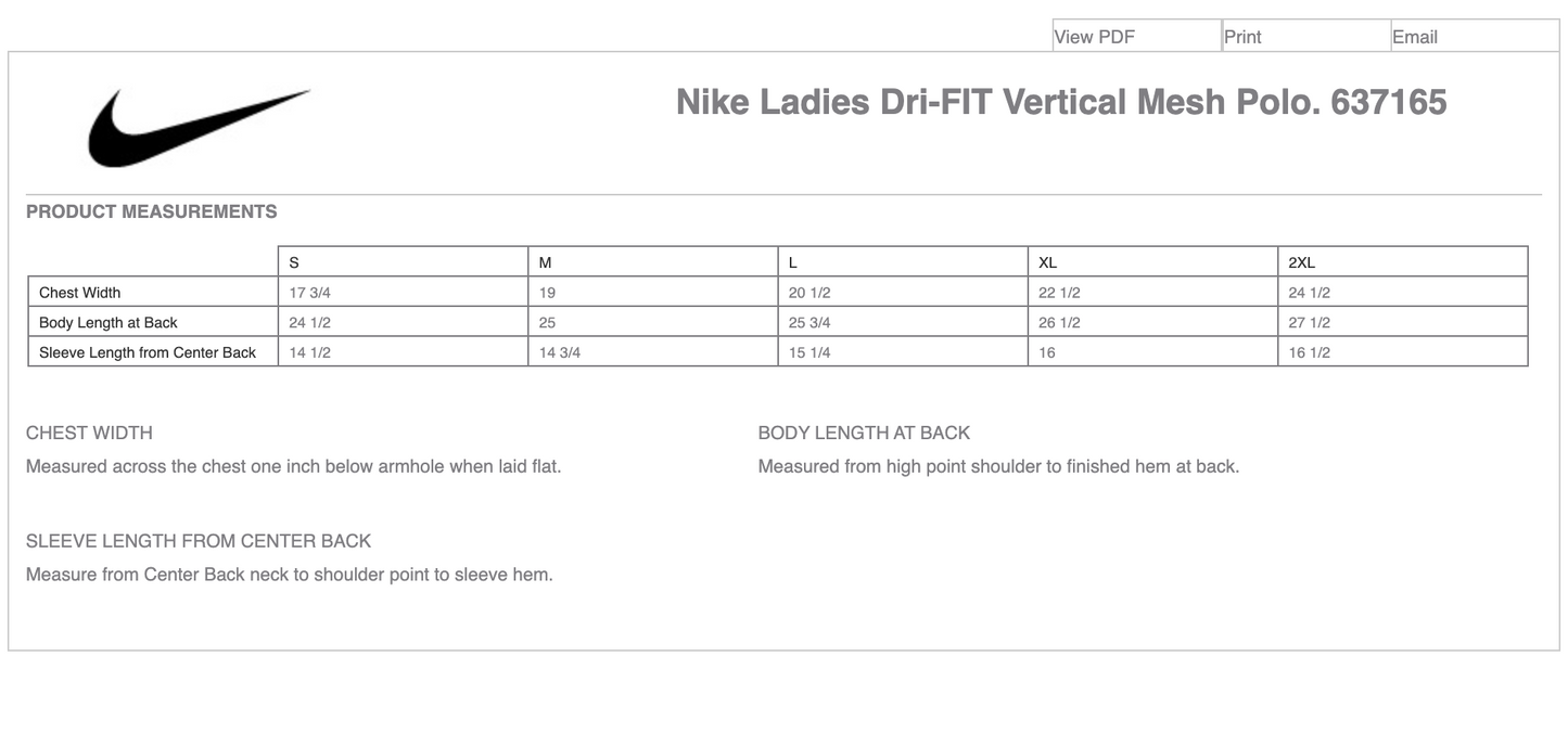 HLNA - Nike Ladies Dri-FIT Vertical Mesh Polo