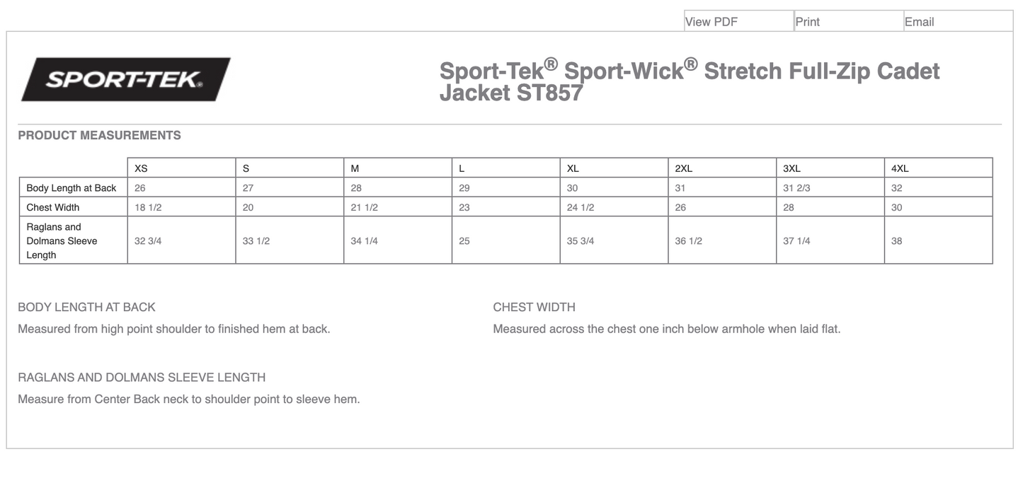 HLNA - Sport-Tek® Sport-Wick® Stretch Full-Zip Cadet Jacket