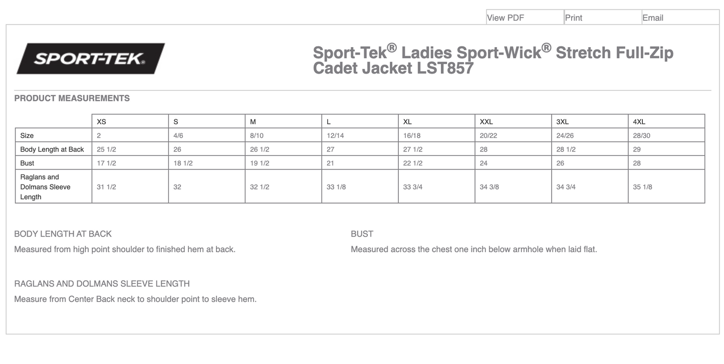 HLNA - Sport-Tek® Ladies Sport-Wick® Stretch Full-Zip Cadet Jacket