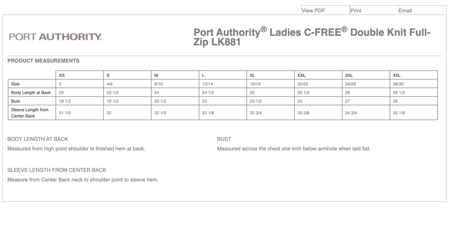 HLNA - Port Authority® Ladies C-FREE® Double Knit Full-Zip