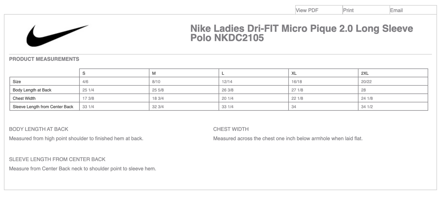 HLNA - Nike Ladies Dri-FIT Micro Pique 2.0 Long Sleeve Polo