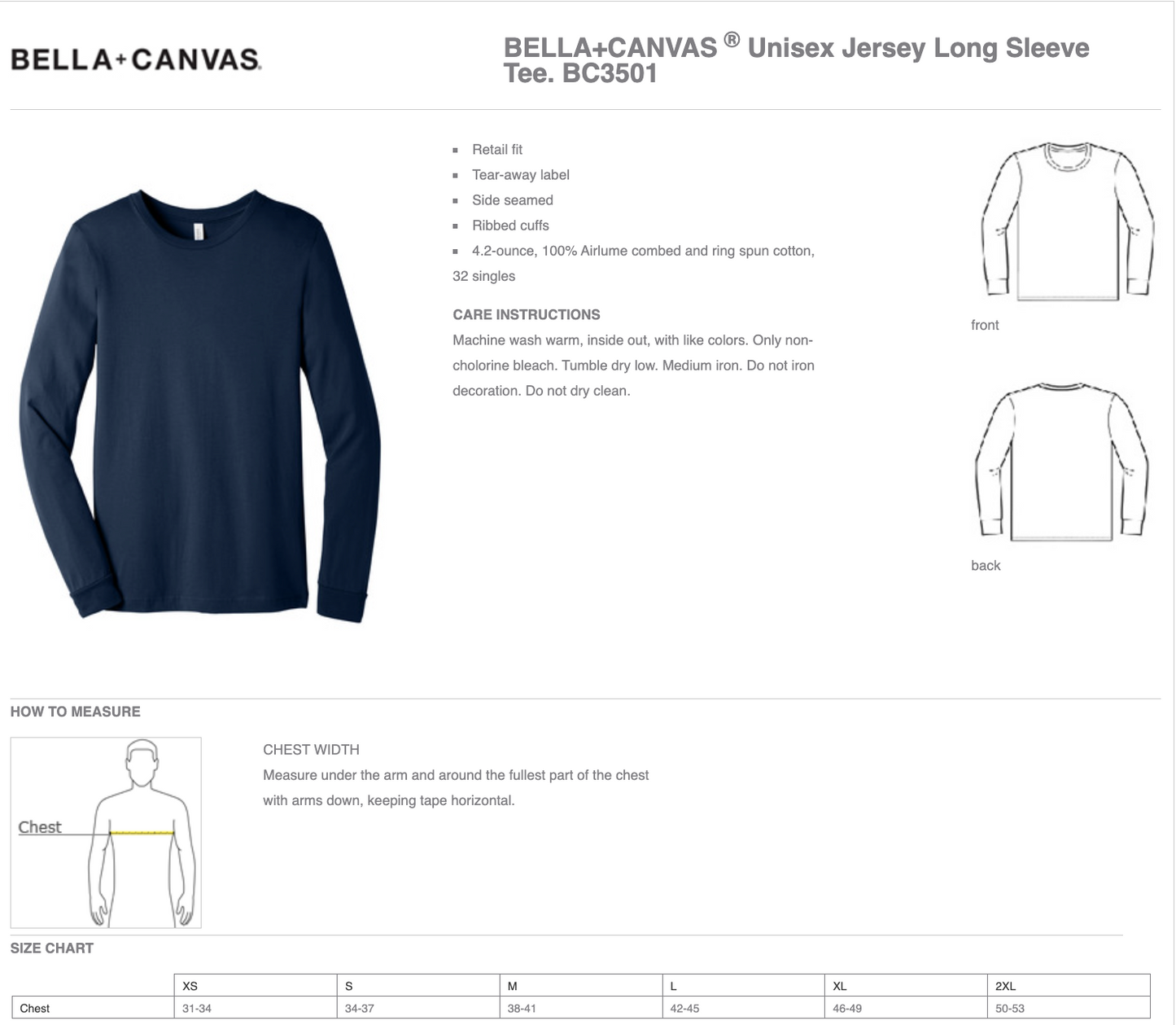 MEI - BELLA+CANVAS ® Unisex Jersey Long Sleeve Tee