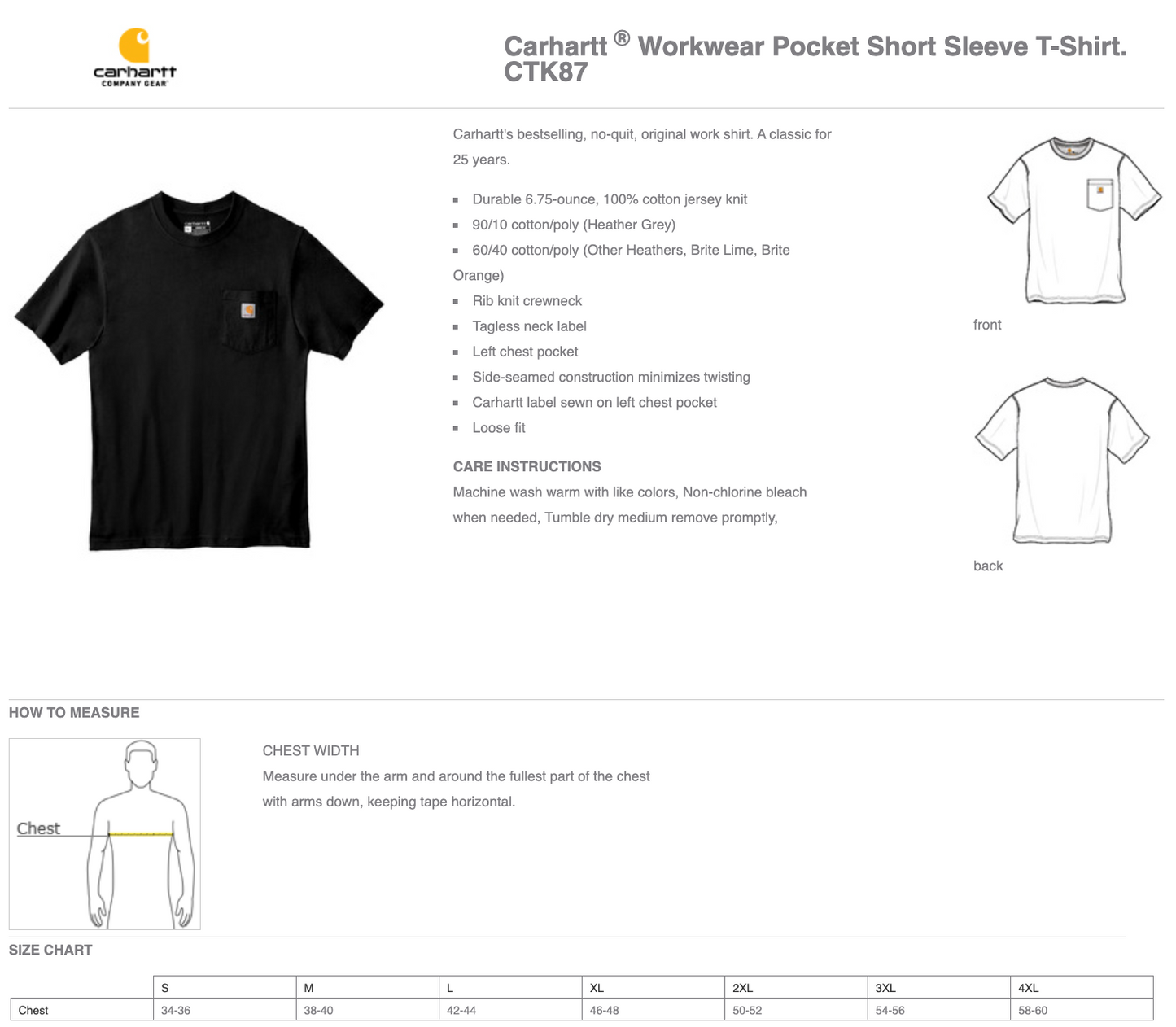 MEI - Carhartt ® Workwear Pocket Short Sleeve T-Shirt