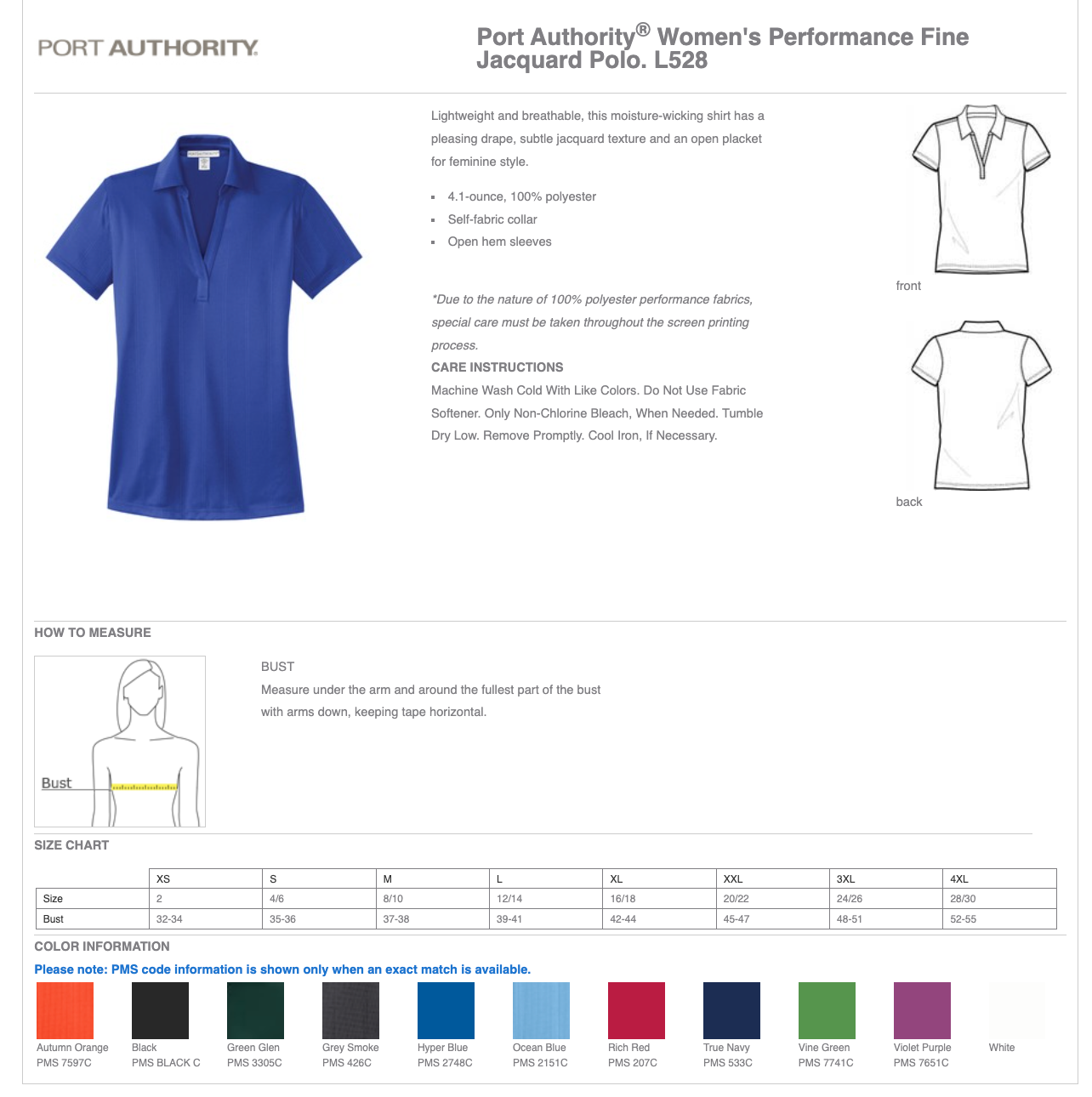 L528 | Port Authority® Women's Performance Fine Jacquard Polo