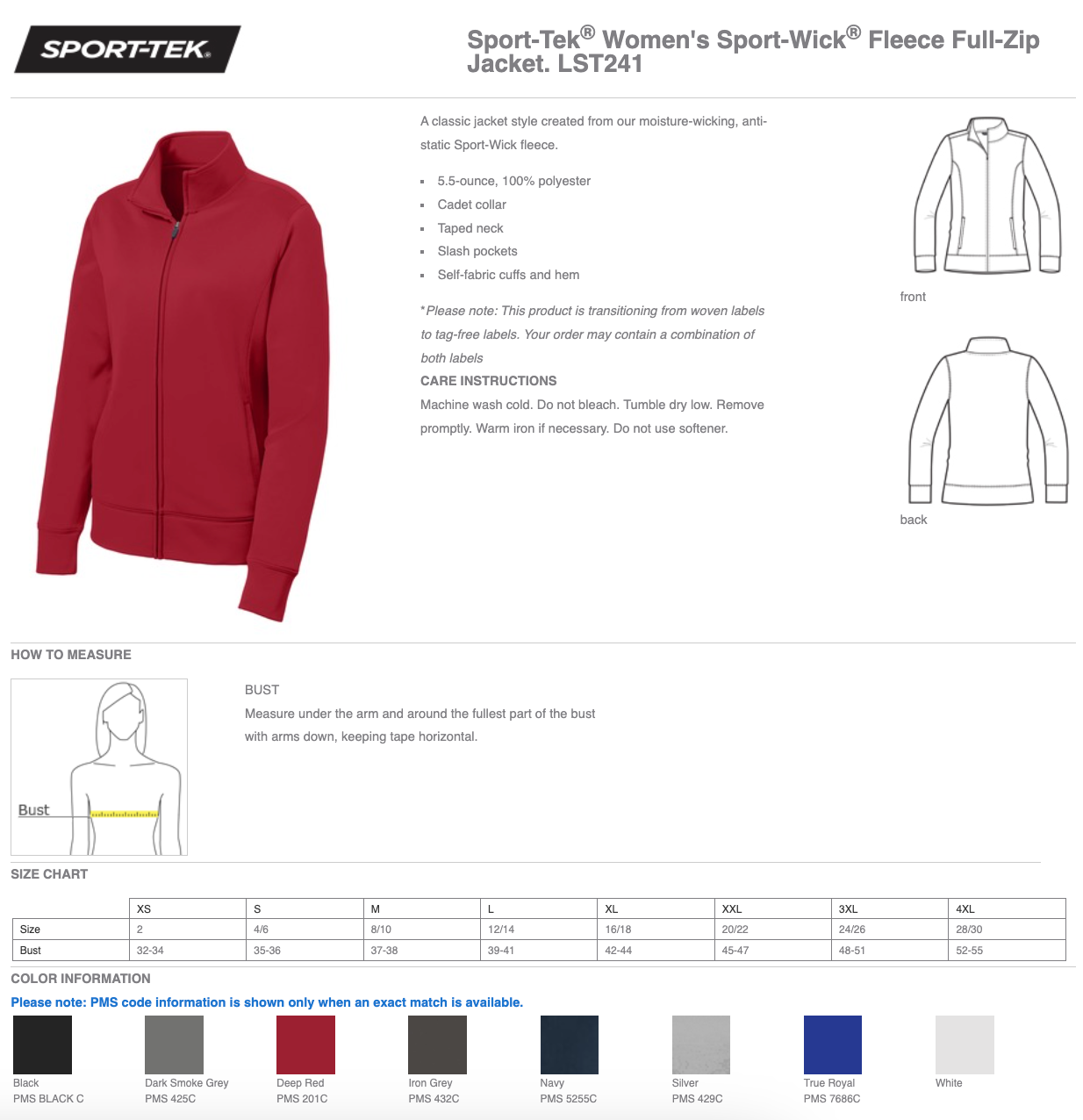 OWL | Sport-Tek® Women's Sport-Wick® Fleece Full-Zip Jacket