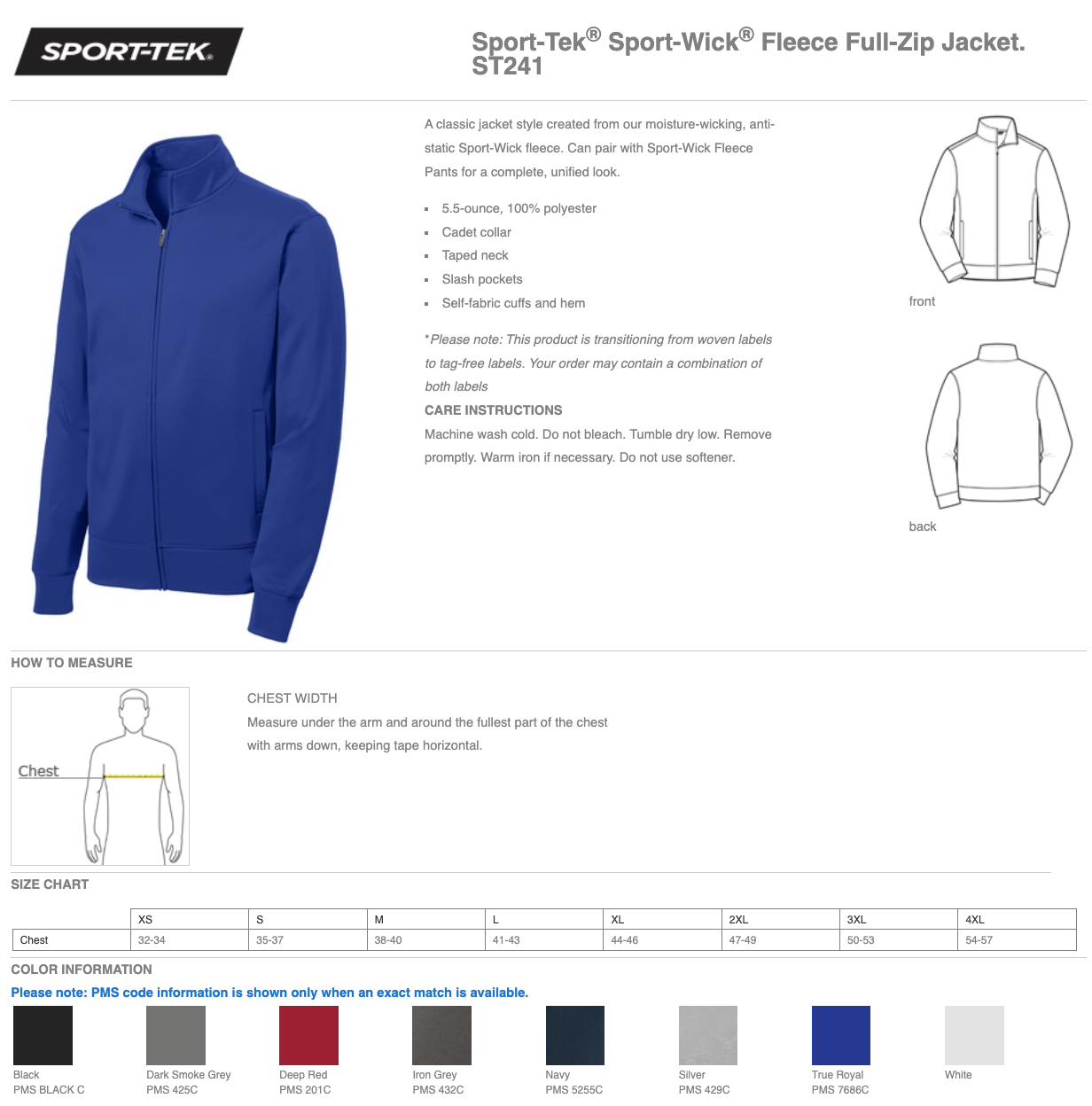 OWL | Sport-Tek® Sport-Wick® Fleece Full-Zip Jacket