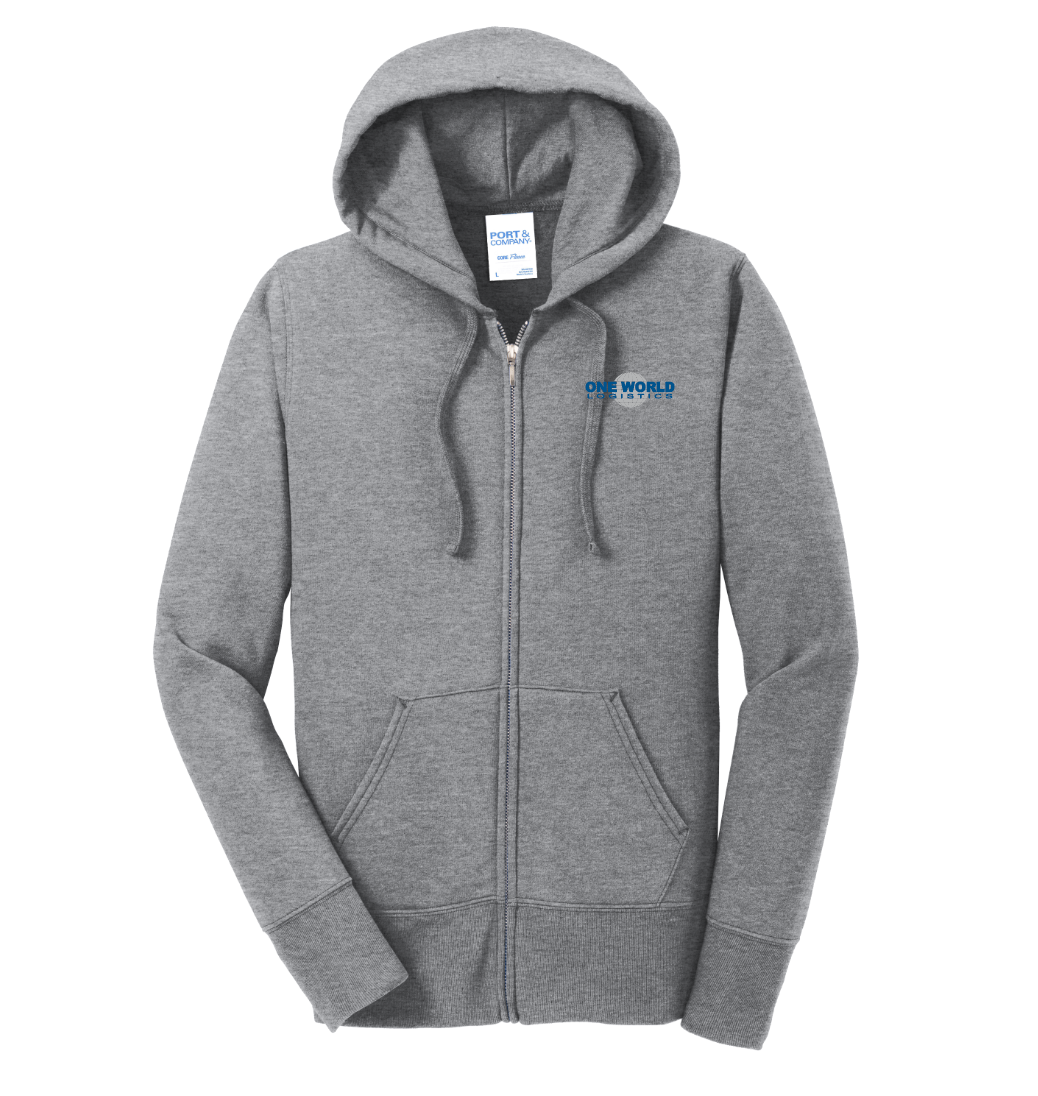 OWL | Port & Company® Women's Core Fleece Full-Zip Hooded Sweatshirt