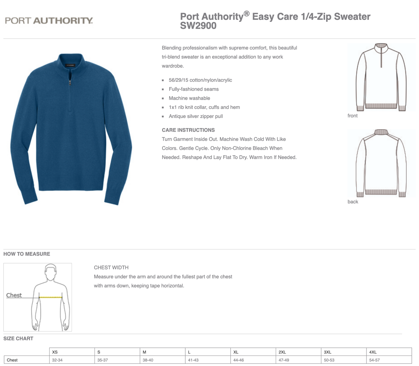 OWL | Port Authority® Easy Care 1/4-Zip Sweater