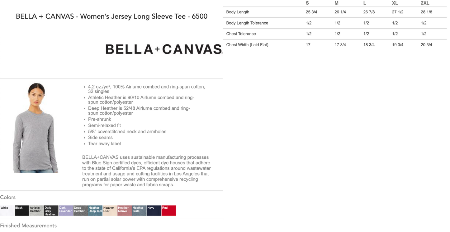 MEI | BELLA + CANVAS - Women’s Jersey Long Sleeve Tee