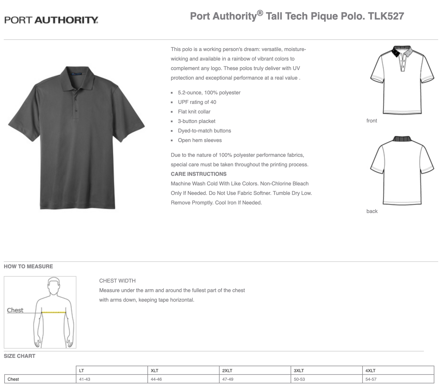 MEI - Port Authority® Tall Tech Pique Polo